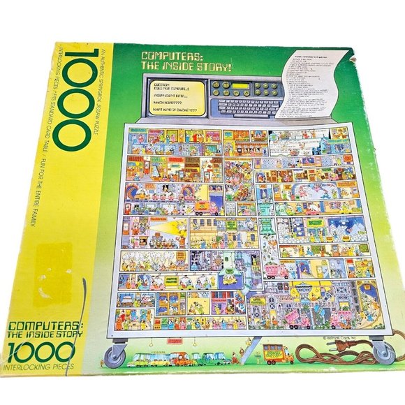 Vintage 70s SPRINGBOK COMPUTERS: INSIDE STORY 1000 PIECE PUZZLE‎ 99.9% COMPLETE